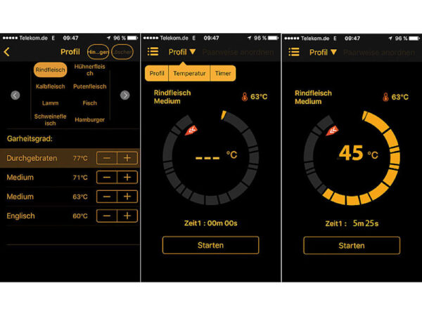 Rosenstein & Söhne Smart Thermo 2: BBQ Vleesthermometer, Grillthermometer, Bluetooth, app voor Android / iOS, 1 temperatuurvoeler - Afbeelding 11
