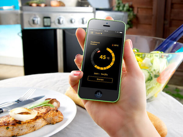 Rosenstein & Söhne Smart Thermo 2: BBQ Vleesthermometer, Grillthermometer, Bluetooth, app voor Android / iOS, 1 temperatuurvoeler - Afbeelding 5